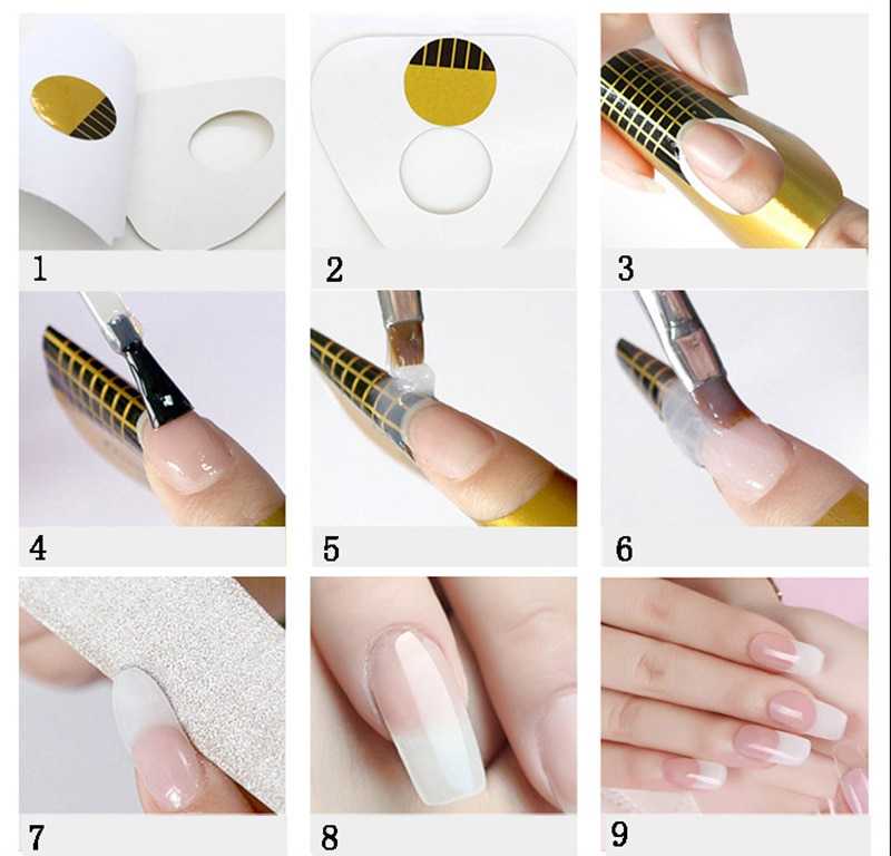 Наращивание ногтей гелем на формах, типсах в домашних условиях – пошаговая инструкция для начинающих. материалы для наращивания ногтей гелем