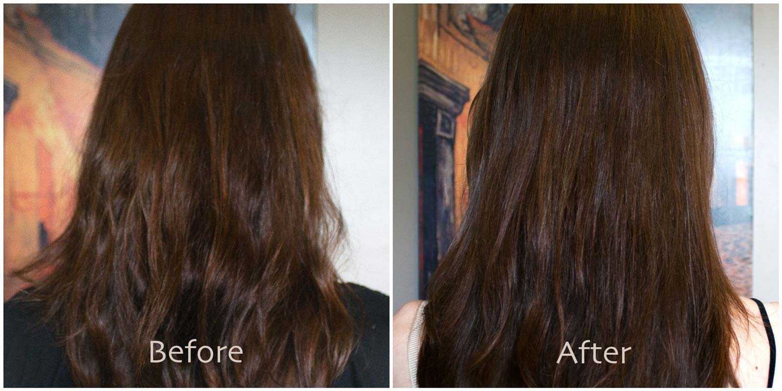 Касторовое масло для волос до и после