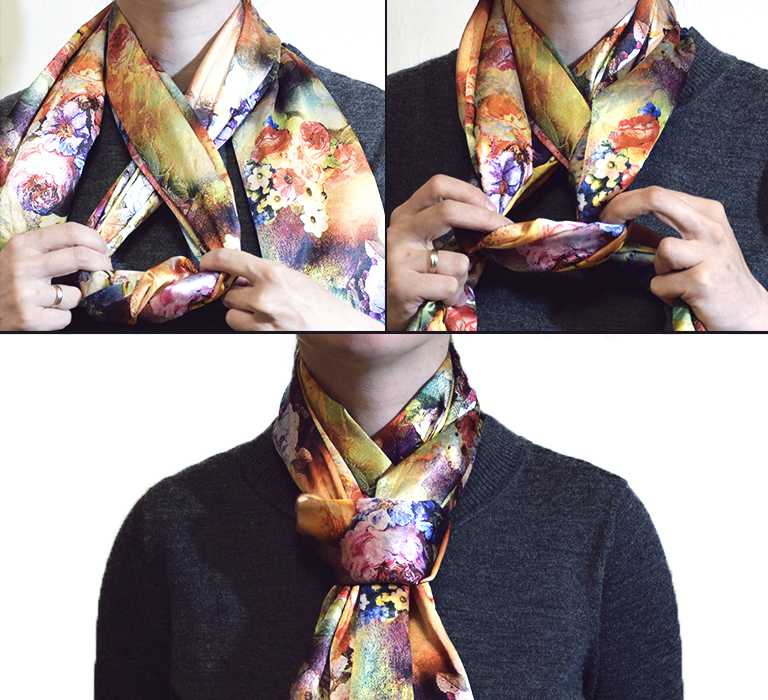 Как красиво завязать платок на шее: 40 фото идей видео