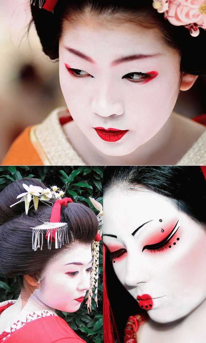 Загадочные и притягательные девушки с "фарфоровым лицом": зачем гейши наносят белый макияж