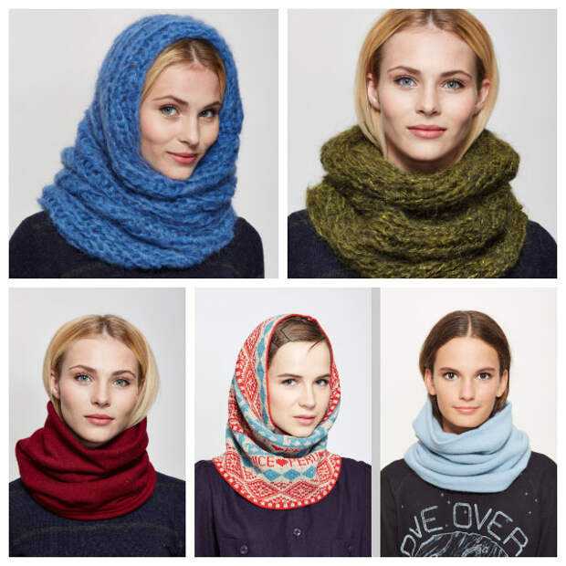 Как носить шарф хомут - как правильно одевать снуд - видео и фото уроки
