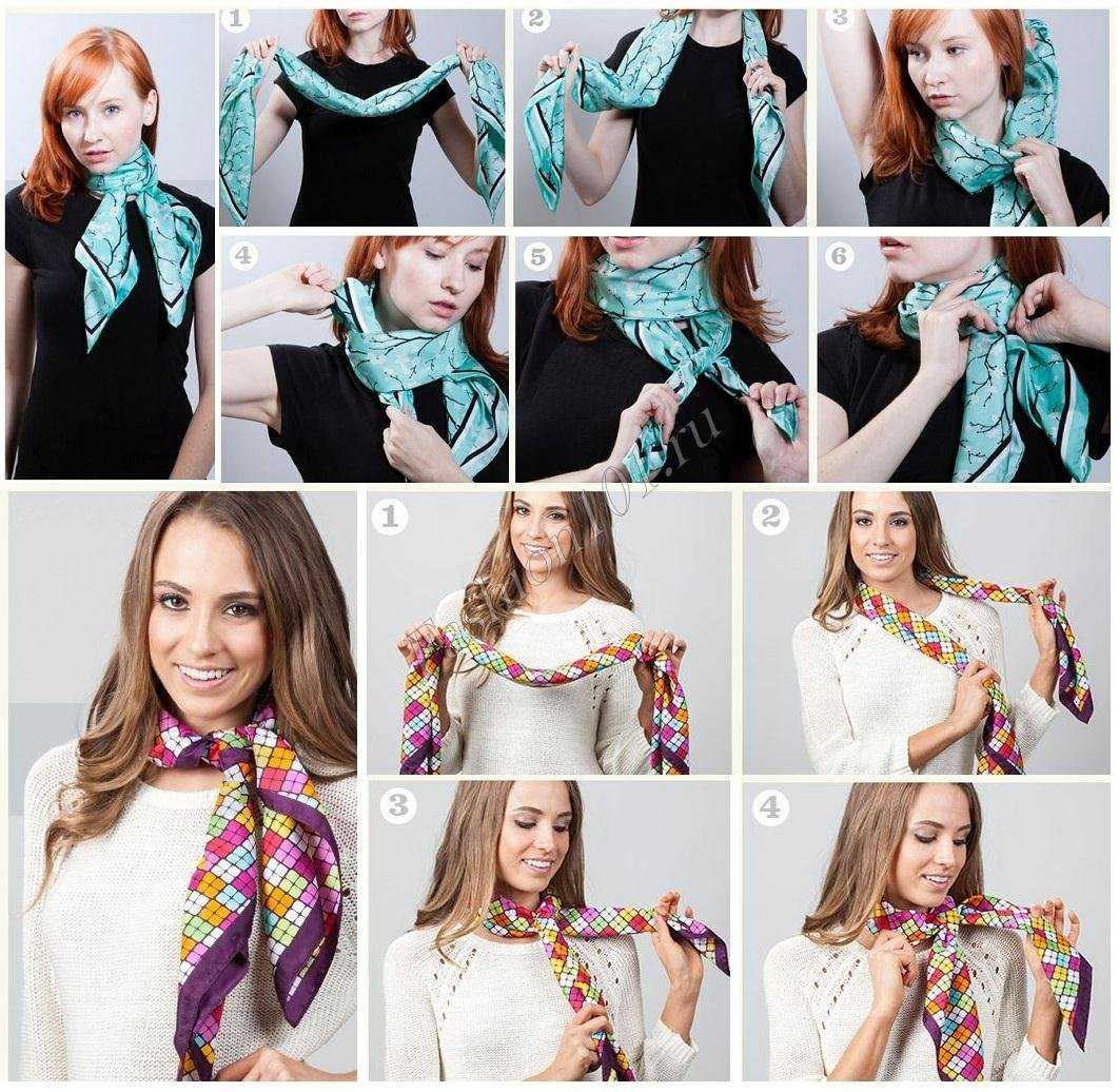 Как красиво завязать платок на шее разными способами – инструкция с фото