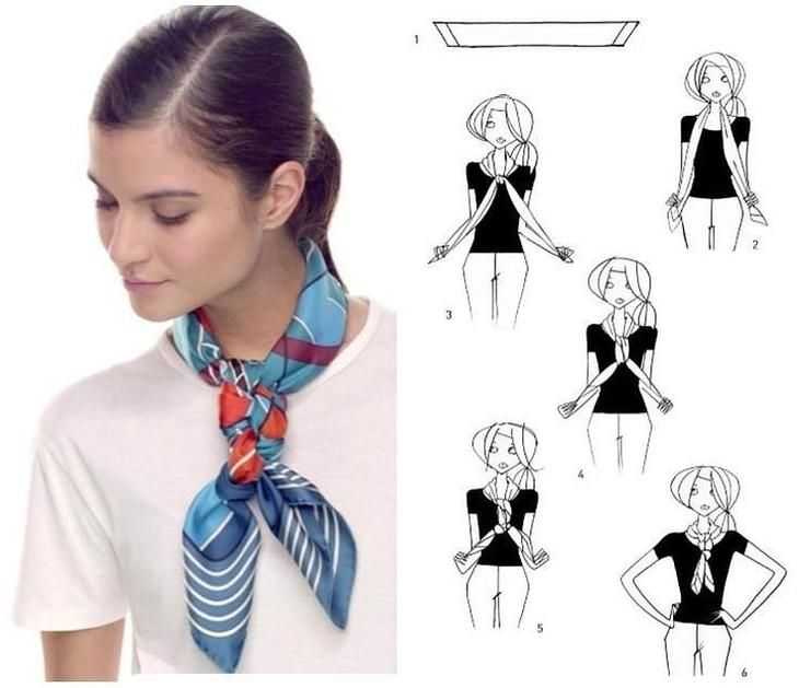 Самые модные способы завязать платок на шее и на голове: фото, инструкции