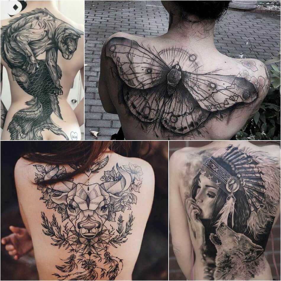 Татуировки на всю спину женские