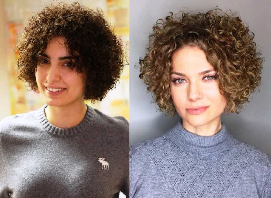Химическая завивка волос на каре фото до и после